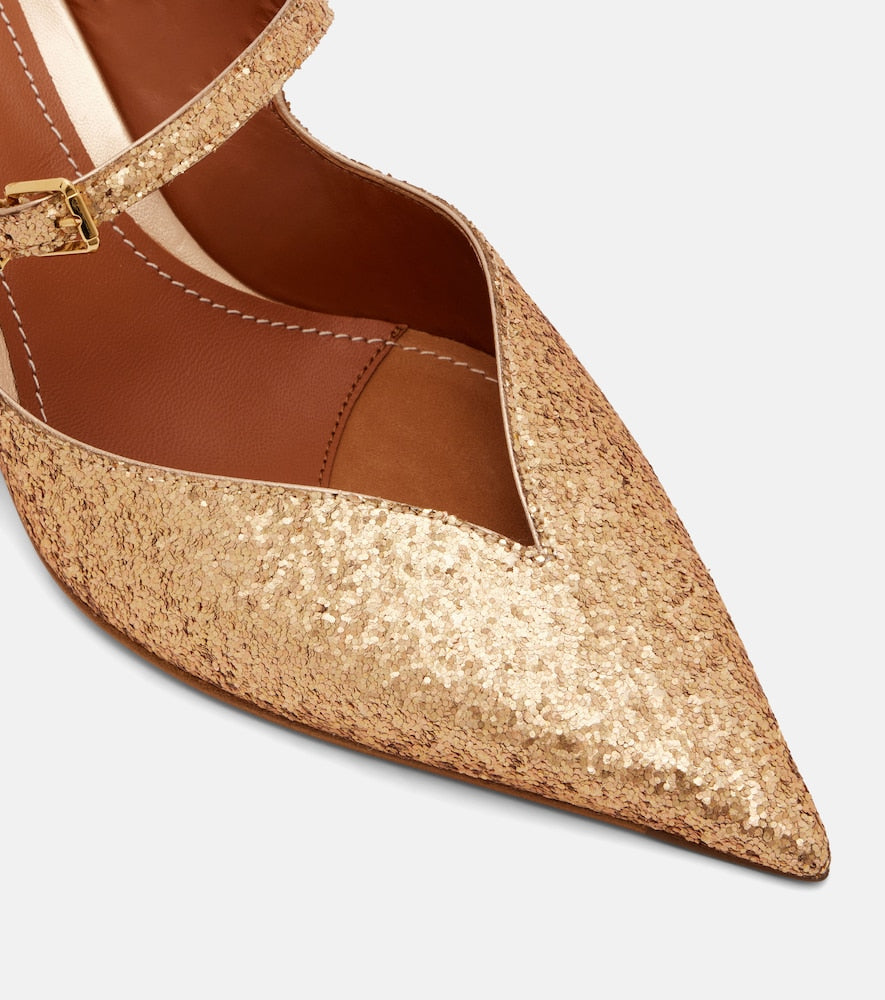 Gold Zimmermann Aura 65 glitter mules - Mid Heel Pumps