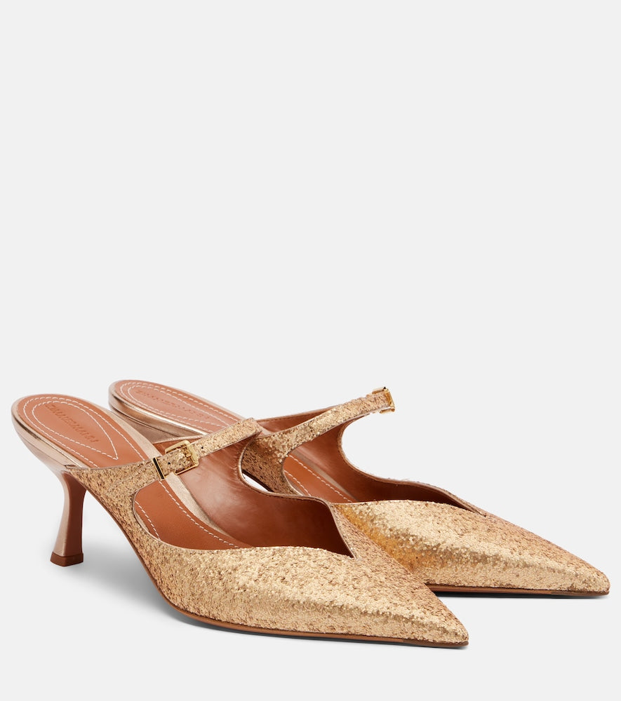 Gold Zimmermann Aura 65 glitter mules - Mid Heel Pumps