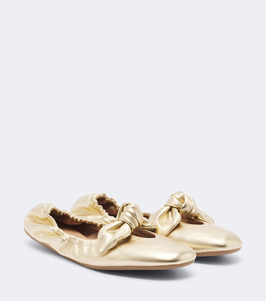 Zimmermann Carousel metallic leather ballet flats - Gold Ballerina Flats