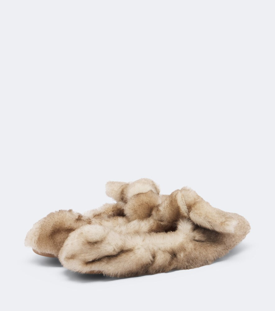Zimmermann Carousel shearling ballet flats (Beige) - Ballerina Flats