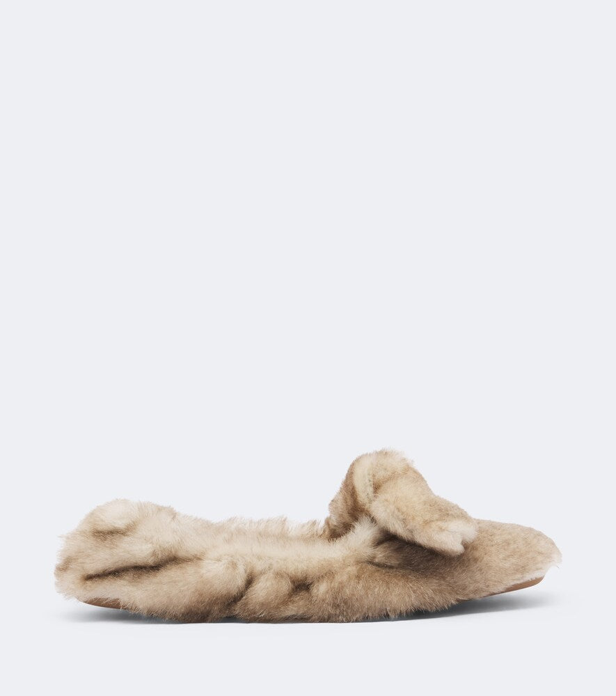 Zimmermann Carousel shearling ballet flats (Beige) - Ballerina Flats