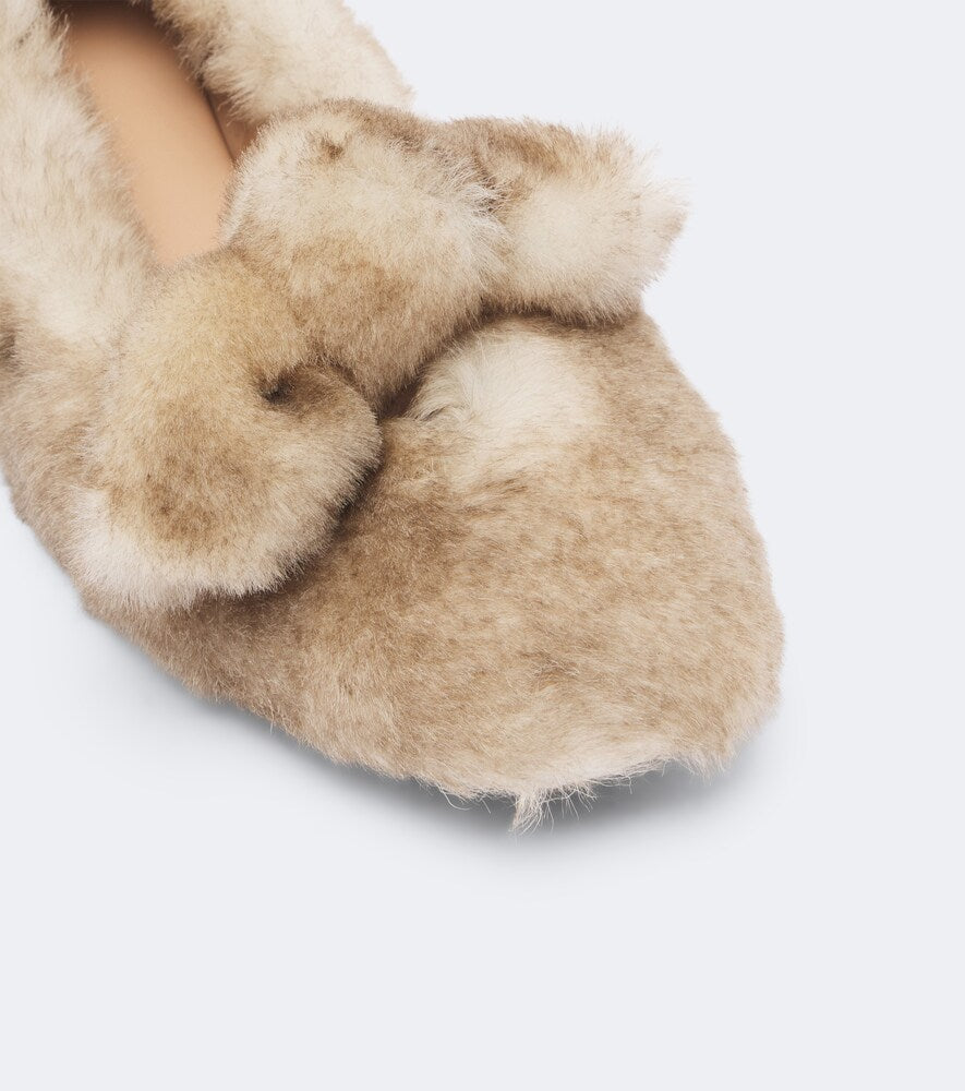 Zimmermann Carousel shearling ballet flats (Beige) - Ballerina Flats