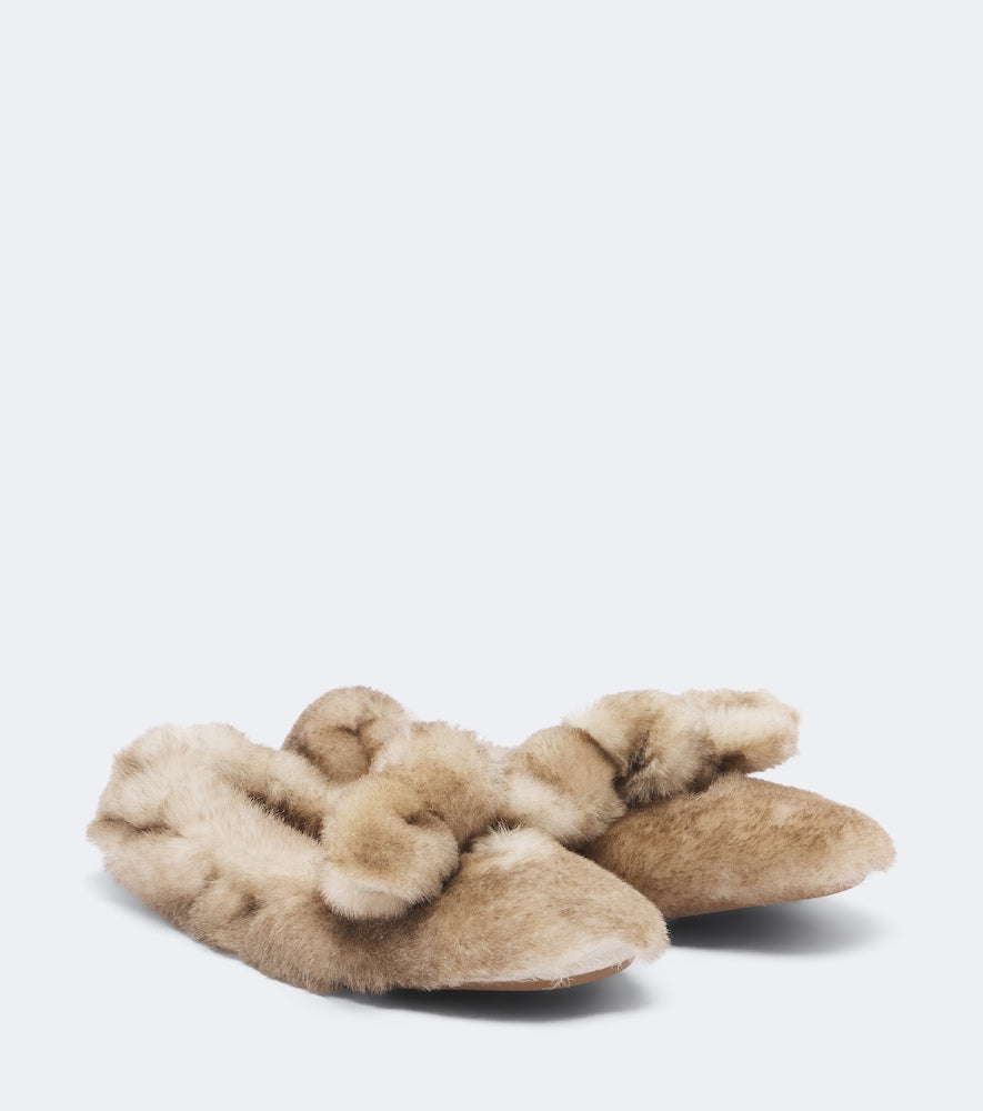 Zimmermann Carousel shearling ballet flats (Beige) - Ballerina Flats