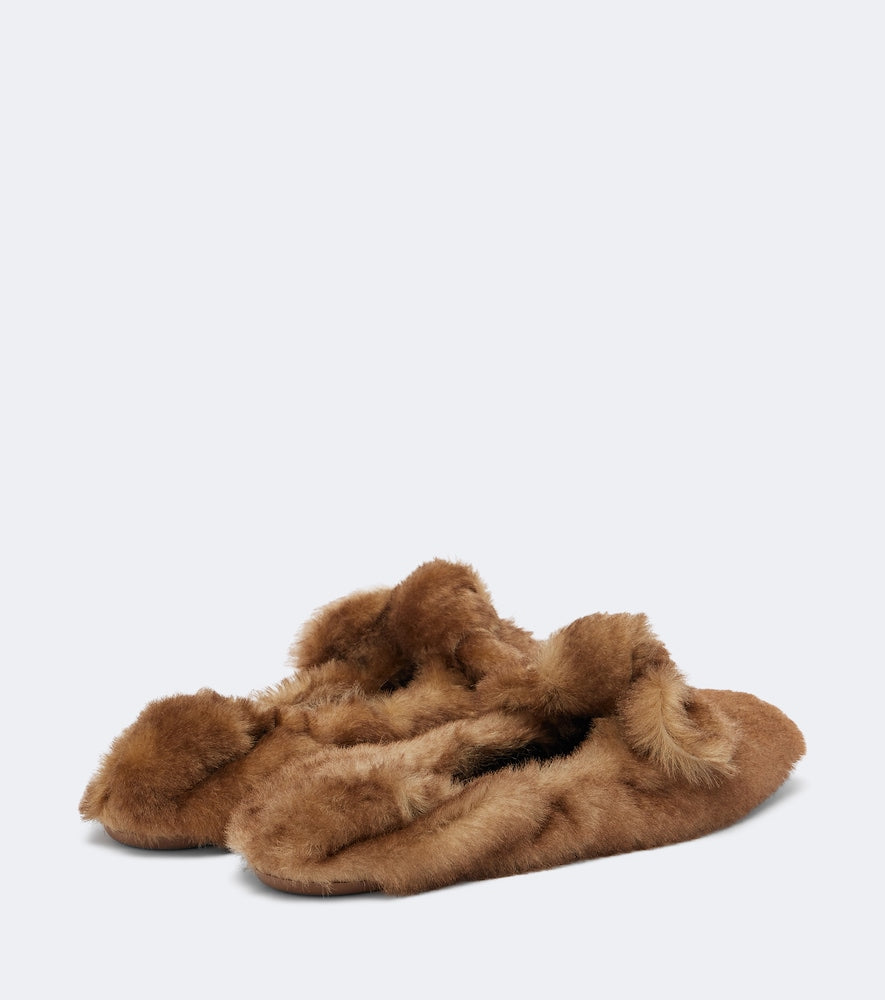 Zimmermann Carousel shearling ballet flats in Brown - Ballerina Flats