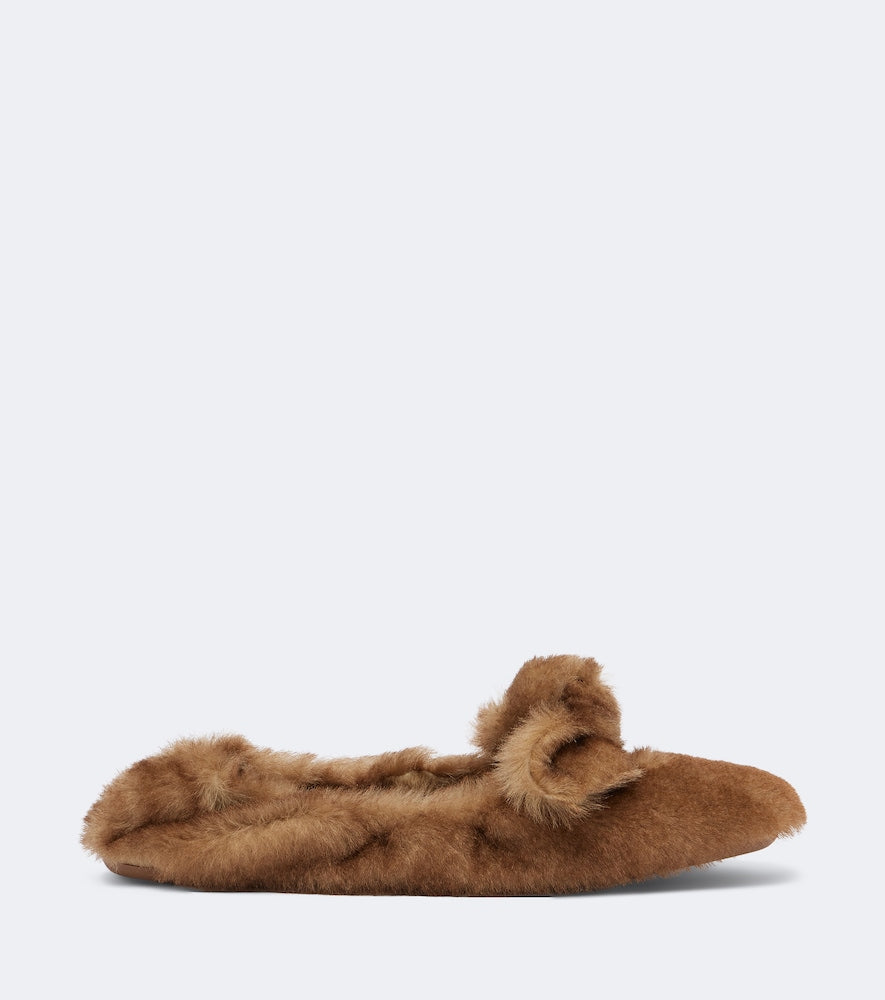 Zimmermann Carousel shearling ballet flats in Brown - Ballerina Flats