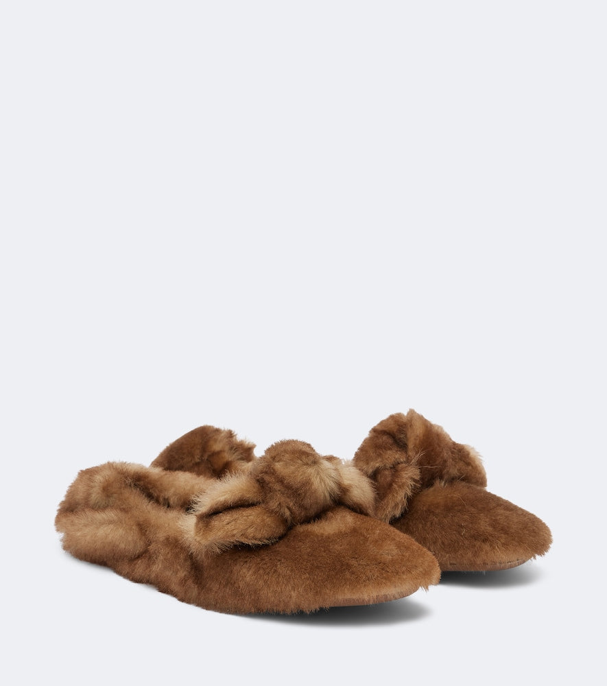 Zimmermann Carousel shearling ballet flats in Brown - Ballerina Flats