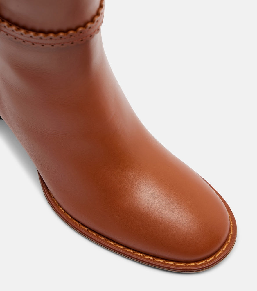 Brown Zimmermann Eddie 70 leather knee-high boots - Mid Heel Boots