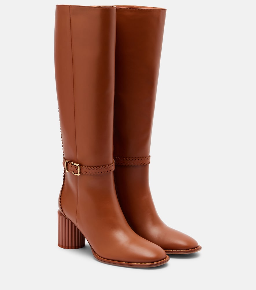 Brown Zimmermann Eddie 70 leather knee-high boots - Mid Heel Boots