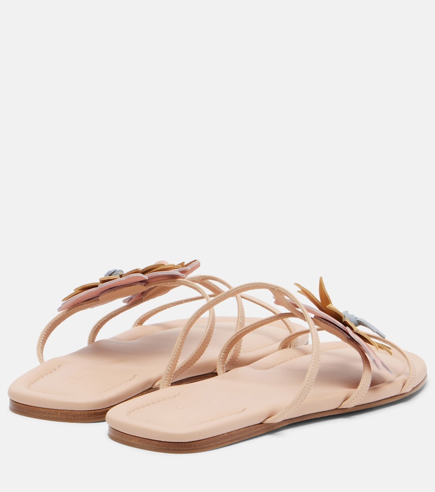 Pink Zimmermann Lilia floral-applique leather sandals - Flat Sandals