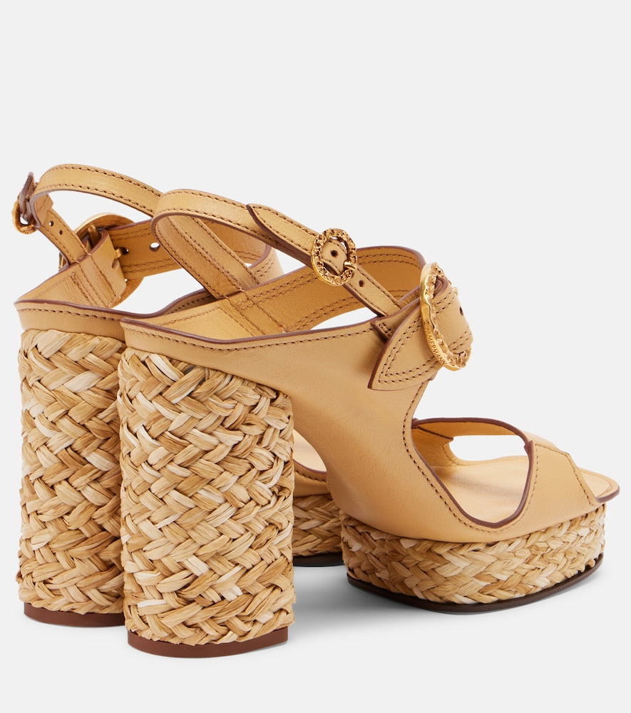 Brown Zimmermann Solena leather platform sandals - High-Heel Sandals