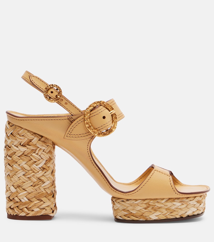 Brown Zimmermann Solena leather platform sandals - High-Heel Sandals