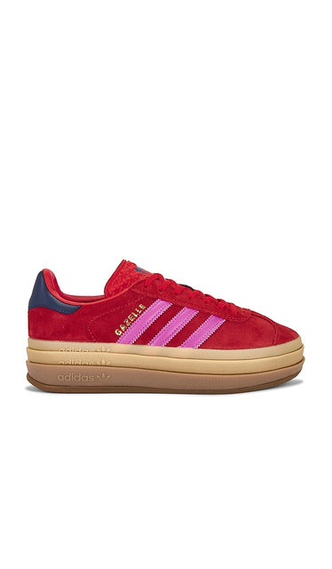 adidas Originals Gazelle Bold in Red | Red  Semi Lucid Fuchsia  & Night Indigo Low Top Sneakers for Women