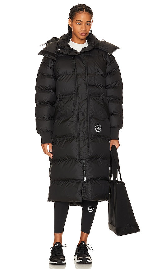 adidas by Stella McCartney True Nature Long Padded Jacket in Black