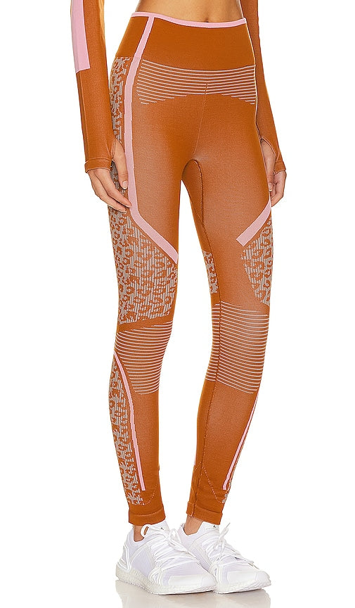 adidas by Stella McCartney True Strength Seamless Yoga Legging in Burnt Orange