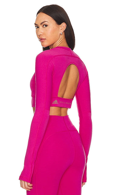 adidas by Stella McCartney True Strength Yoga Crop Top in Fuchsia - adidas by Stella McCartney - Haut court de yoga True Strength en fuchsia - adidas by Stella McCartney True Strength 紫红色瑜伽短款上衣 - adidas by Stella McCartney True Strength Yoga Crop Top in Fuchsia - adidas by Stella McCartney 트루 스트렝스 요가 크롭 탑 - Top corto adidas by Stella McCartney True Strength Yoga in fucsia