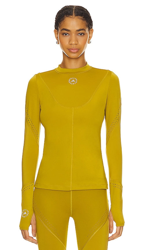 adidas by Stella McCartney Truepurpose Training Longsleeve Top in Olive - adidas by Stella McCartney - TruePurpose - Haut d'entraînement à manches longues - Olive - adidas by Stella McCartney True Purpose 橄榄色训练长袖上衣 - adidas by Stella McCartney True Purpose Training Langarmshirt in Oliv - adidas by Stella McCartney True Purpose Training 롱슬리브 탑 - Maglia a maniche lunghe da allenamento adidas by Stella McCartney True Purpose in verde oliva