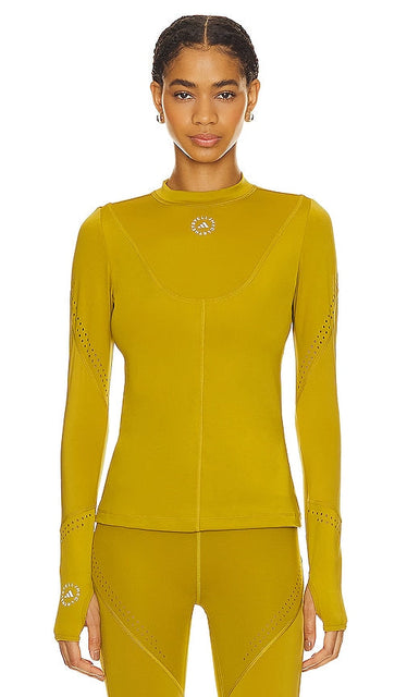 adidas by Stella McCartney Truepurpose Training Longsleeve Top in Olive - adidas by Stella McCartney - TruePurpose - Haut d'entraînement à manches longues - Olive - adidas by Stella McCartney True Purpose 橄榄色训练长袖上衣 - adidas by Stella McCartney True Purpose Training Langarmshirt in Oliv - adidas by Stella McCartney True Purpose Training 롱슬리브 탑 - Maglia a maniche lunghe da allenamento adidas by Stella McCartney True Purpose in verde oliva