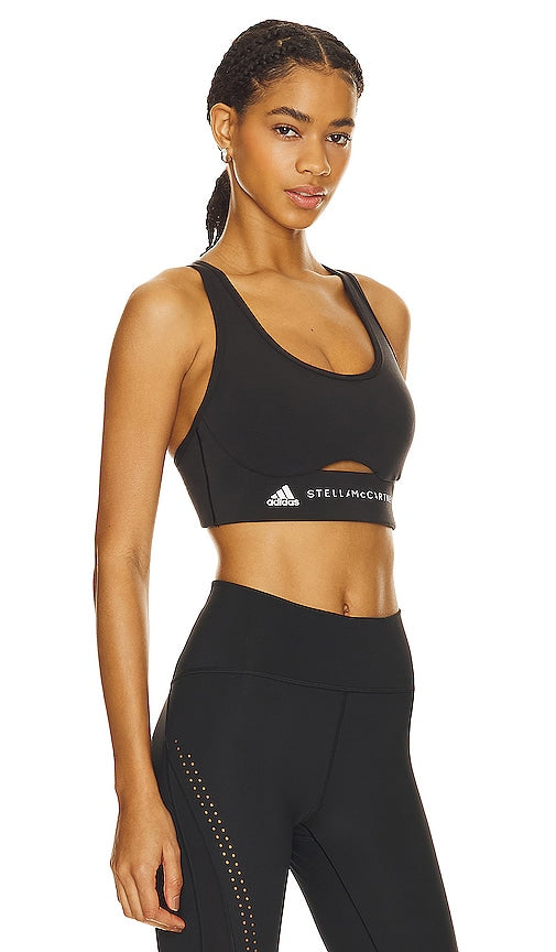 adidas by Stella McCartney Truestrength Yoga Medium Support Sports Bra in Black