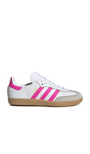adidas Originals Kids Samba Og Sneaker in White,Pink | White & Lucid Pink Shoes for Women