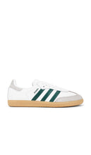 adidas Originals Samba OG in White | Footwear White  Collegiate Green  & Grey Low Top Sneakers for Women