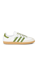 adidas Originals Samba OG in White | White & Tech Olive Lifestyle Sneakers for Women