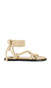ALOHAS Tory Sandals in Beige | Stone Beige Flat Sandals for Women