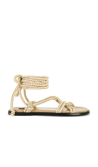 ALOHAS Tory Sandals in Beige | Stone Beige Flat Sandals for Women