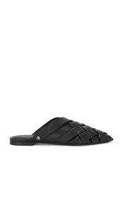 ANINE BING Eve Flats in Black | Black Black Flats for Women