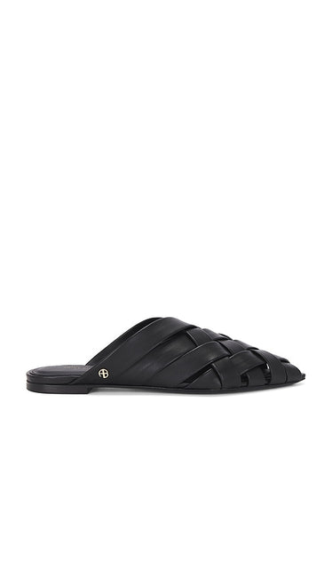 ANINE BING Eve Flats in Black | Black Black Flats for Women