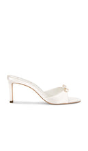 BLACK SUEDE STUDIO Albie Sandal in White | Coconut Satin Open Toe Heels for Women