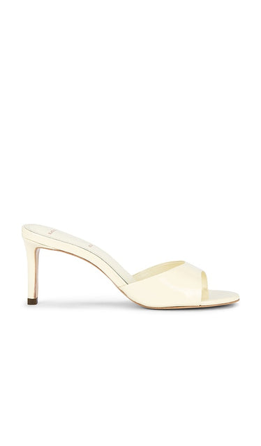 BLACK SUEDE STUDIO Freddie Sandal in Beige | Butter Patent Leather Open Toe Heels for Women