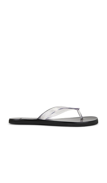 BLACK SUEDE STUDIO Jeli Sandal in White | Clear Pvc Flat Sandals for Women