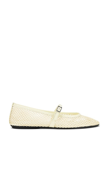 BLACK SUEDE STUDIO Mika Flat in Yellow | Butter Mary Jane Flats for Women