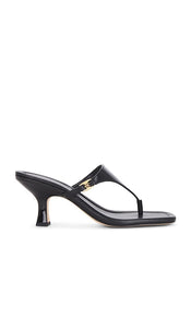 Coach Heritage Thong Sandal in Black | Black Open Toe Heels for Women