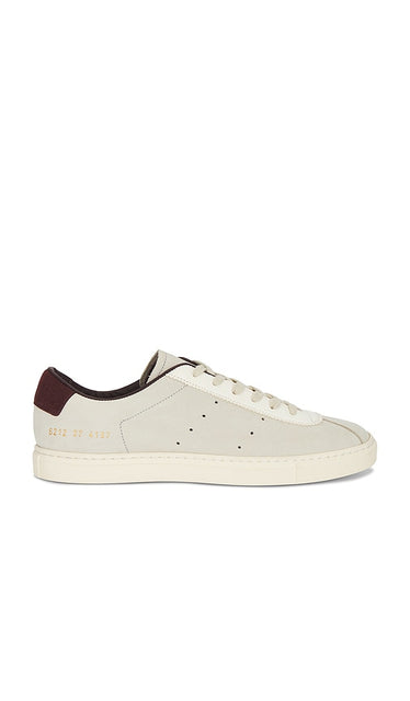 Common Projects Tennis 24 Sneaker in Ivory | Off White & Burgundy Lifestyle Sneakers for Women