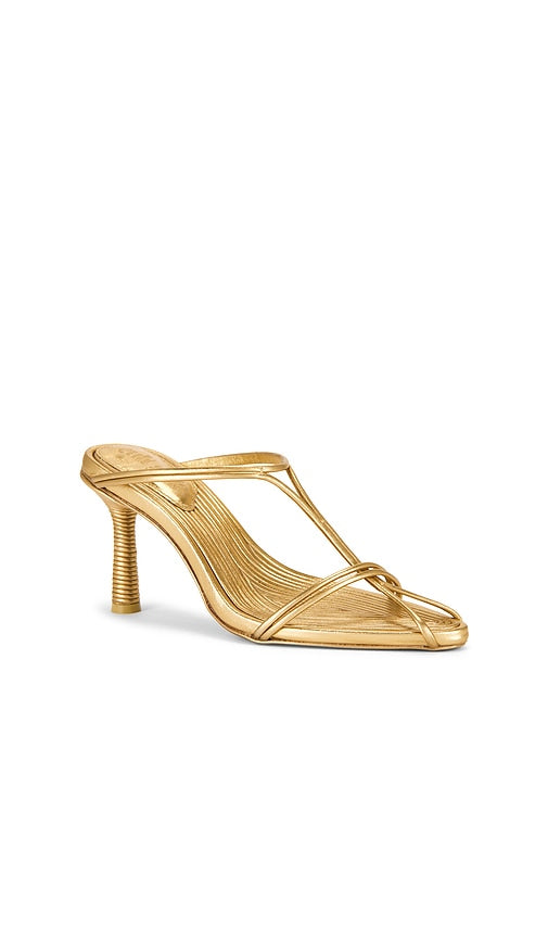 Cult Gaia Nicia Sandal in Metallic Gold
