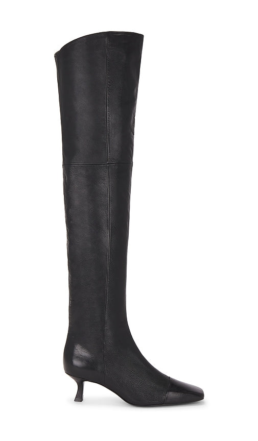 Cult Gaia Silas Over The Knee Boot in Black | Black Heeled Boots for Women