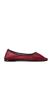 Dear Frances Balla Mesh Flat in Burgundy | Bordeaux Ballet Flats for Women