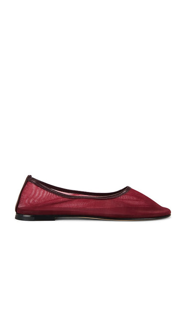 Dear Frances Balla Mesh Flat in Burgundy | Bordeaux Ballet Flats for Women
