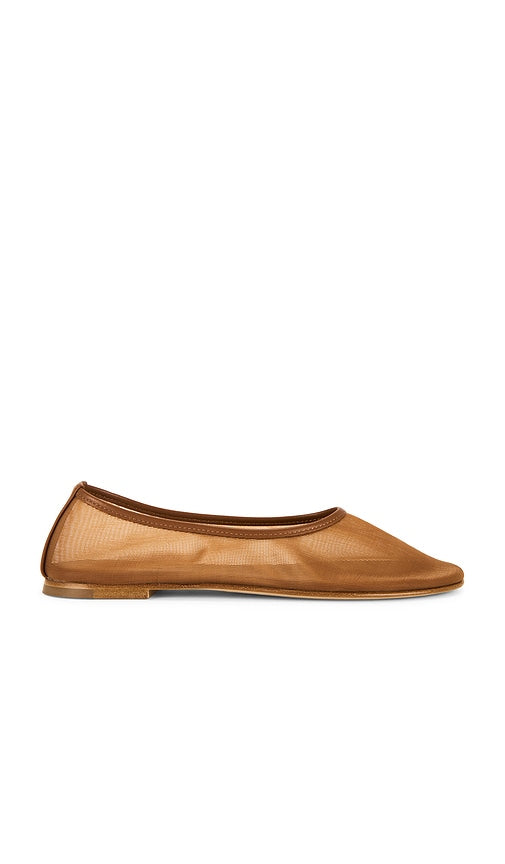 Dear Frances Balla Mesh Flat in Cognac | Cognac Tan Ballet Flats for Women