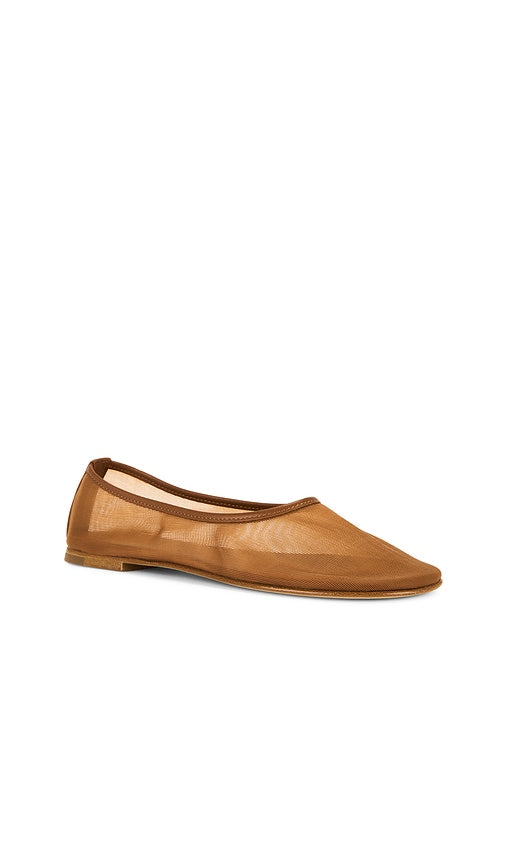 Dear Frances Balla Mesh Flat in Cognac
