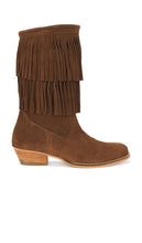 Dico Copenhagen Celina Fringes Boot in Brown | Dark Brown Ankle Boots for Women