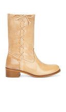 Dico Copenhagen Julia Side Laces Gaucho Boot in Tan | Light Tan Ankle Boots for Women