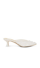 Dolce Vita Clara Pearl Heel in White | True White Daisy Mesh Closed Toe Mules for Women