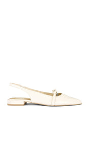 Dolce Vita Payge Flat in White | Off White Sling Back Flats for Women