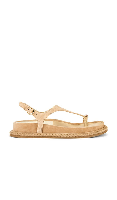 Dolce Vita Stefan Gemstone Sandal in Beige | Bamboo Flat Sandals for Women