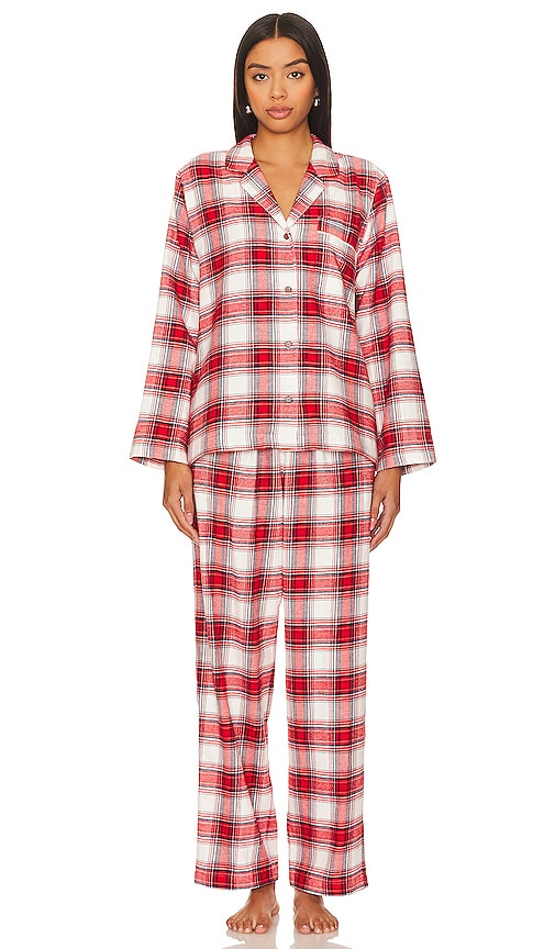 eberjey Flannel PJ Set in Red - Ensemble pyjama en flanelle eberjey en rouge - eberjey 红色法兰绒睡衣套装 - Eberjey Flanell-PJ-Set in Rot - eberjey 플란넬 파자마 세트 레드 색상 - eberjey Pigiama in flanella rosso