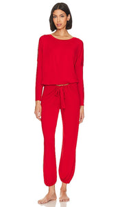 eberjey Gisele Slouchy Pajama Set in Red - eberjey Gisele - Ensemble pyjama ample en rouge - eberjey Gisele 红色宽松睡衣套装 - eberjey Gisele Slouchy Pyjama-Set in Rot - eberjey 지젤 슬러치 파자마 세트 레드 색상 - eberjey Pigiama Gisele Slouchy in rosso