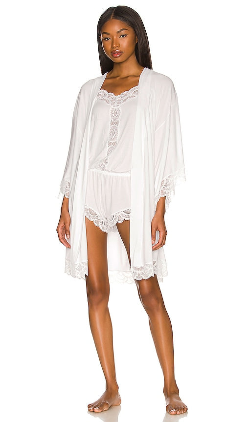 eberjey Mariana The Mademoiselle Kimono Robe in White
