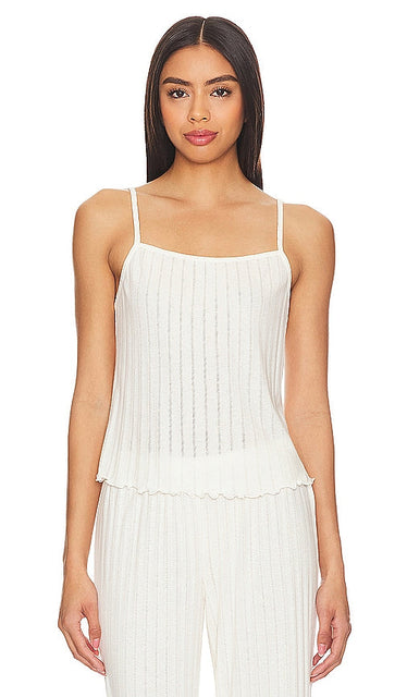 eberjey Pointelle Cami in Ivory - Camisole en pointelle eberjey en ivoire - eberjey 象牙色挑窿吊带背心 - Eberjey Pointelle Cami in Elfenbein - eberjey 포인텔 캐미 아이보리 색상 - eberjey Pointelle Cami in avorio